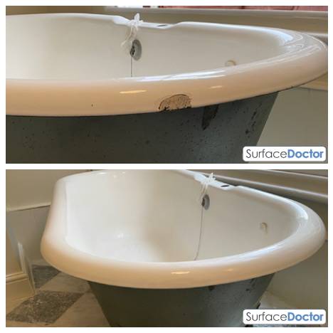 Bath Repair Manchester completed restoration - finished bath showing perfect restoration results with seamless repair work and factory-quality finish in Didsbury Manchester bathroom